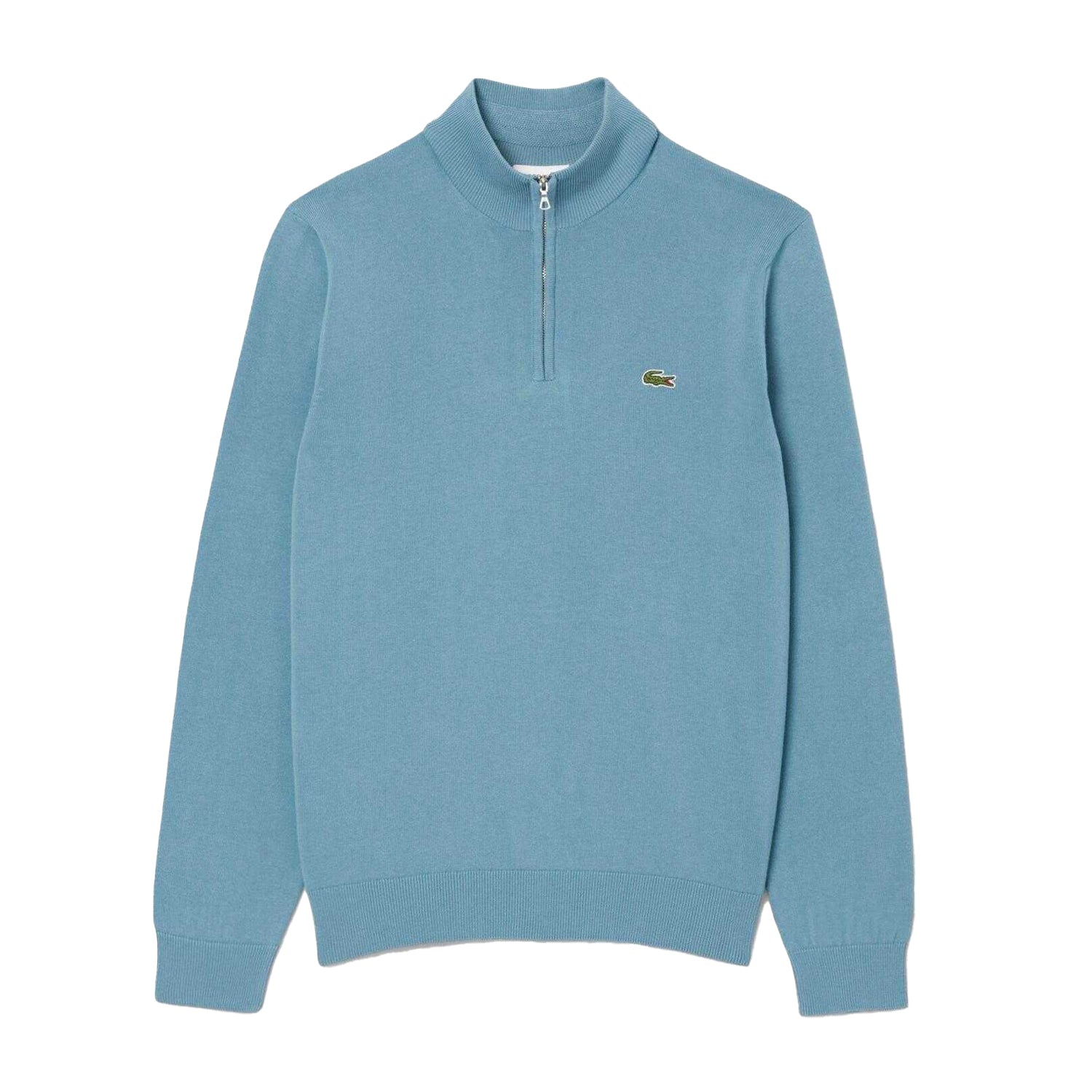 Blue - Front - Lacoste Mens High-Neck Quarter Zip Sweatshirt