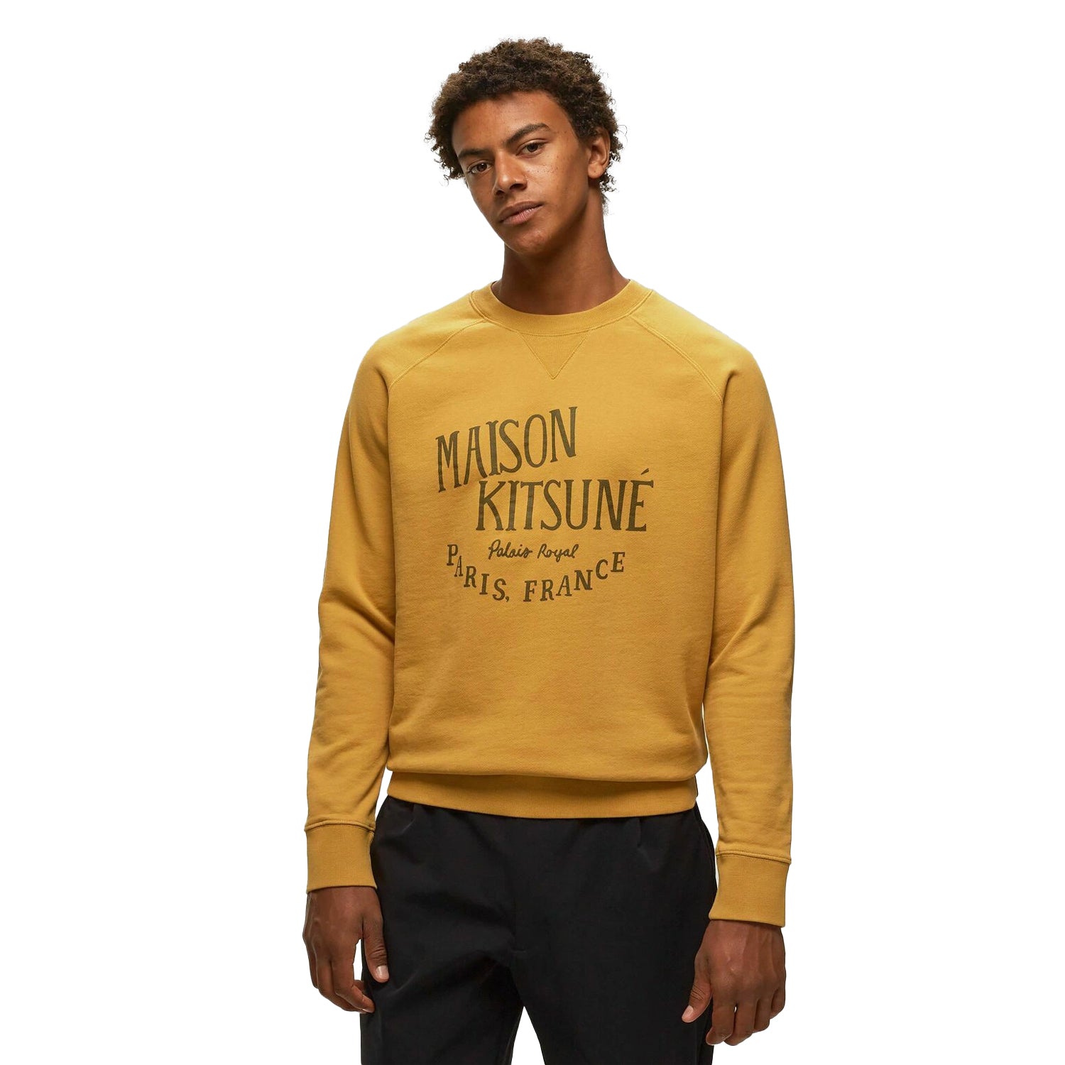 Yellow - Side - Maison Kitsuné Mens Palais Royal Classic Sweatshirt