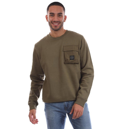 Green - Front - Marshall Artist Mens Nevado Crew Neck Sweatshirt