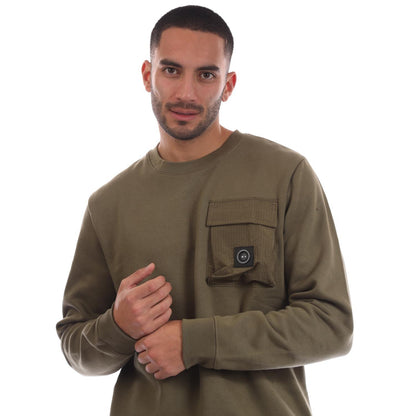 Green - Side - Marshall Artist Mens Nevado Crew Neck Sweatshirt
