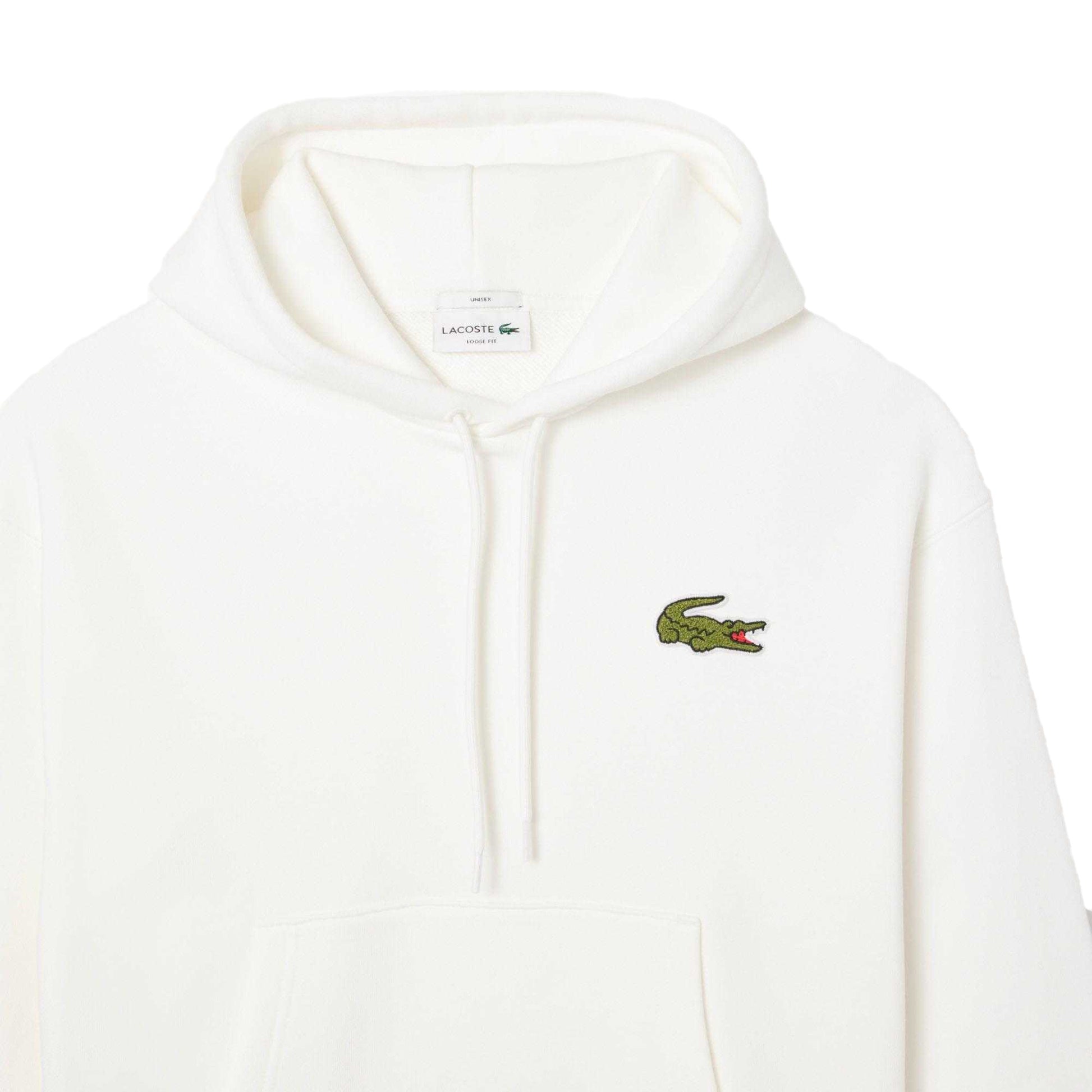 Cream - Side - Lacoste Unisex Adult Badge Loose Hoodie