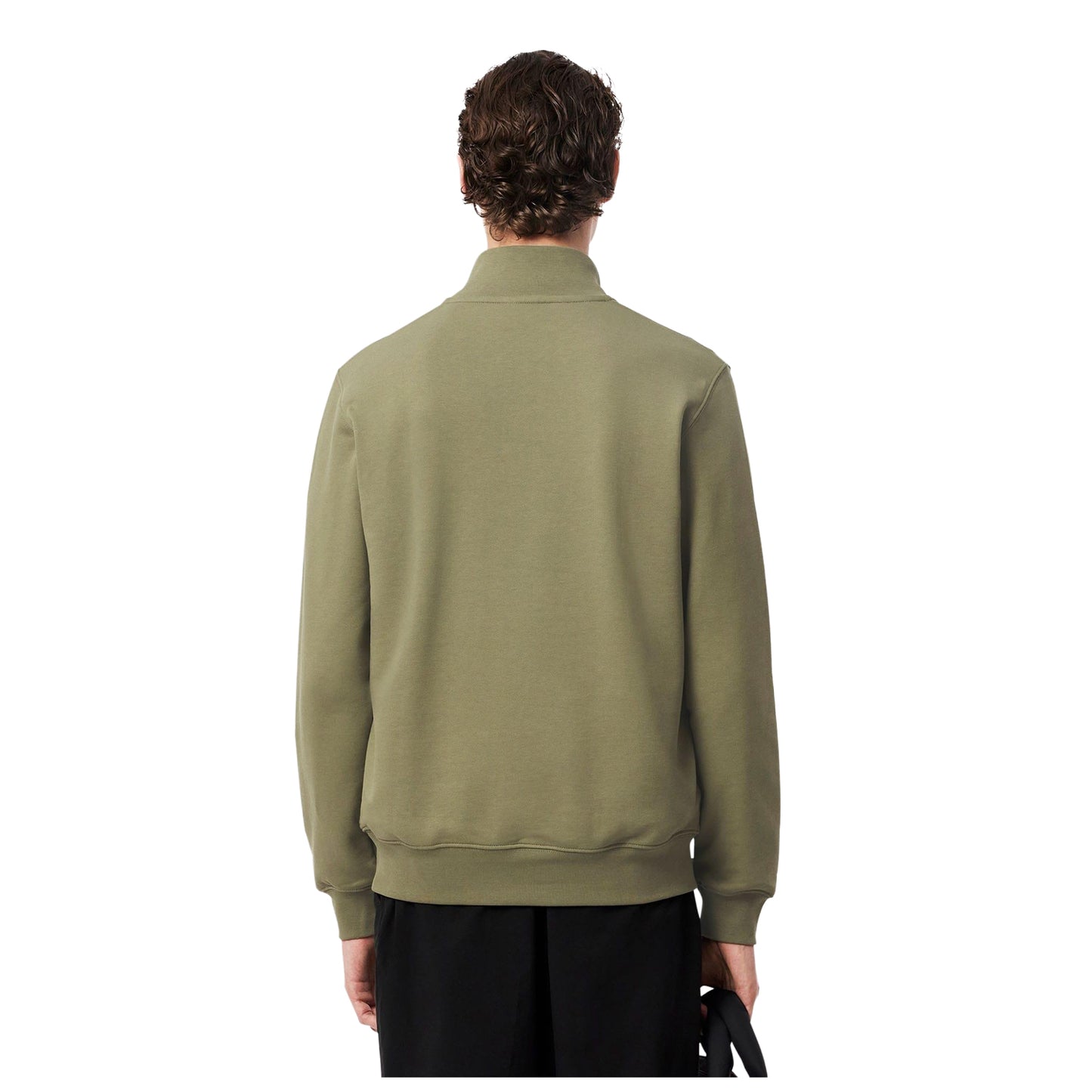 Green - Back - Lacoste Mens High-Neck Fleece Quarter Zip Sweatshirt