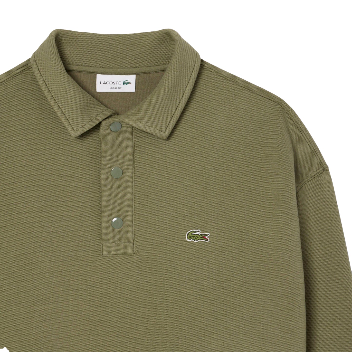 Green - Back - Lacoste Mens Pique Loose Sweatshirt