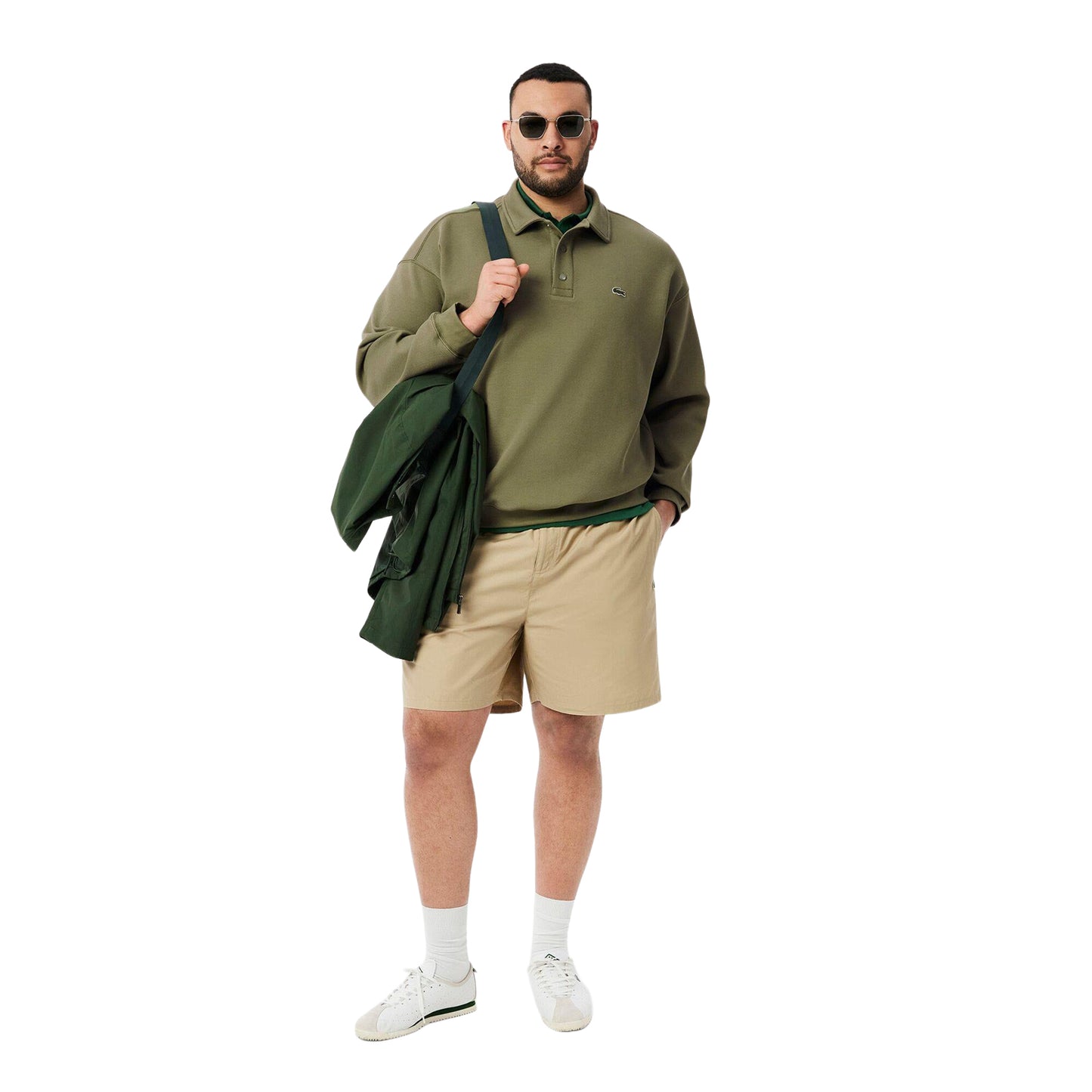 Green - Lifestyle - Lacoste Mens Pique Loose Sweatshirt