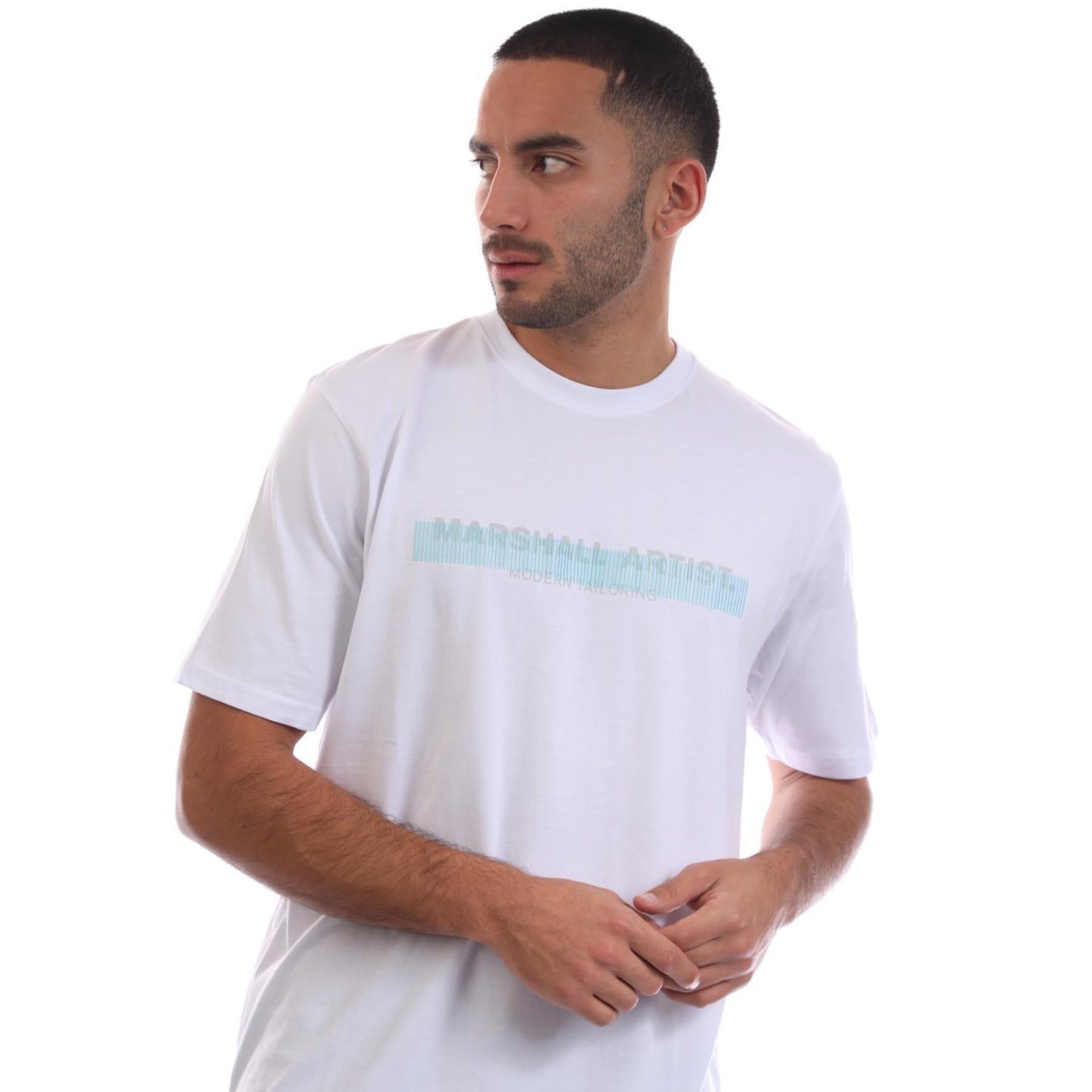 White - Side - Marshall Artist Mens Optica Graphic T-Shirt