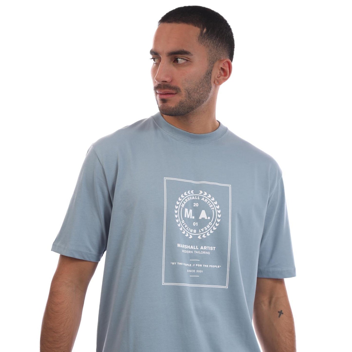 Blue - Side - Marshall Artist Mens Cartellino T-Shirt