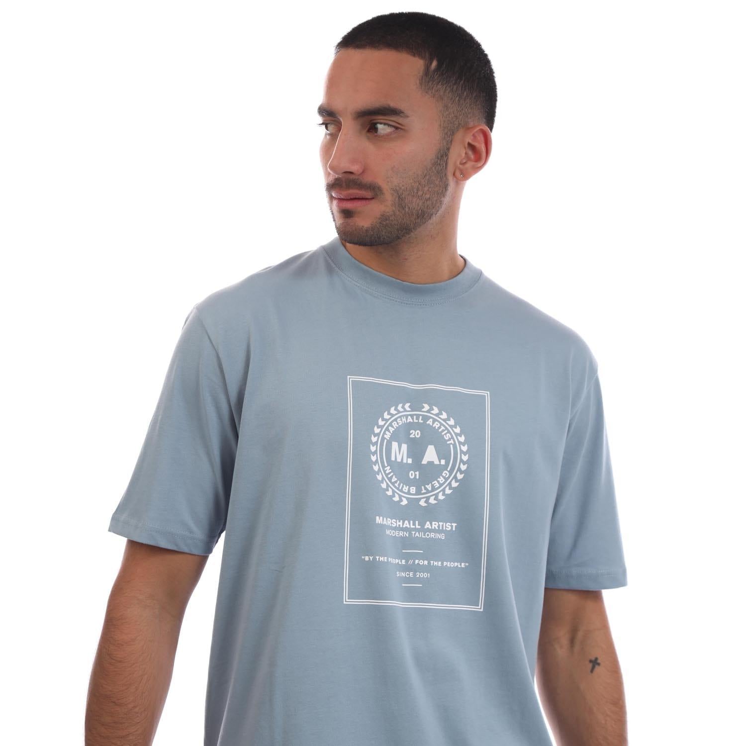 Blue - Side - Marshall Artist Mens Cartellino T-Shirt