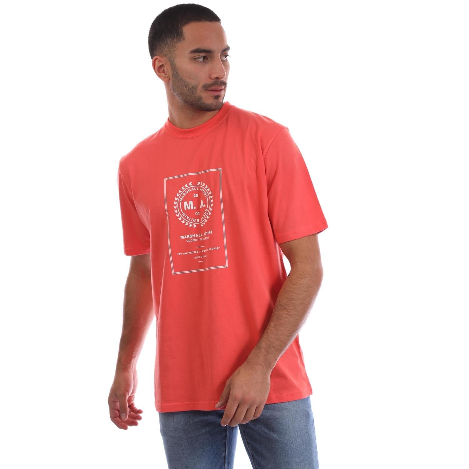 Orange - Front - Marshall Artist Mens Cartellino T-Shirt