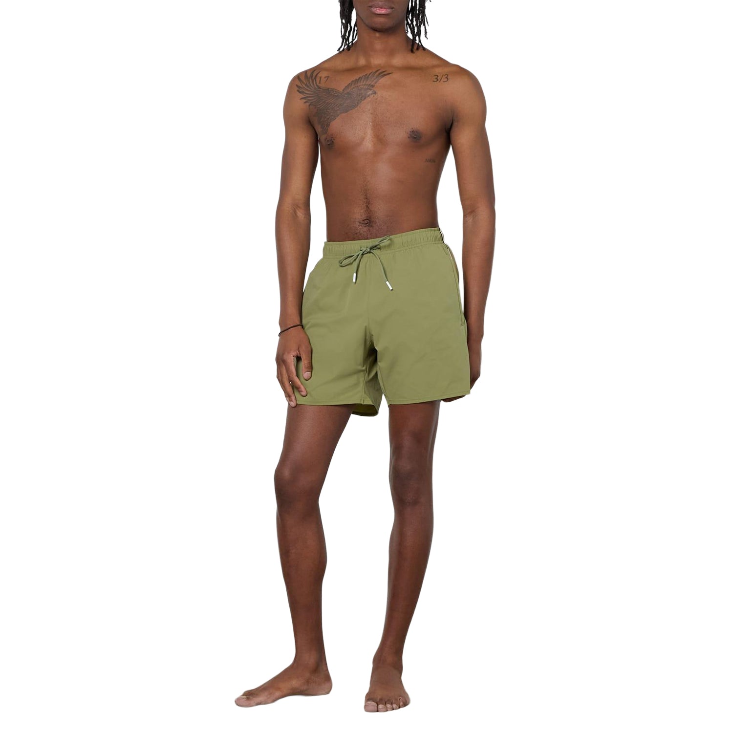 Green - Side - Boss Mens Iconic Swimming Trunks