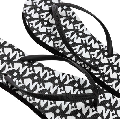 Black-Cream - Side - DKNY Womens-Ladies Susan Flip Flops