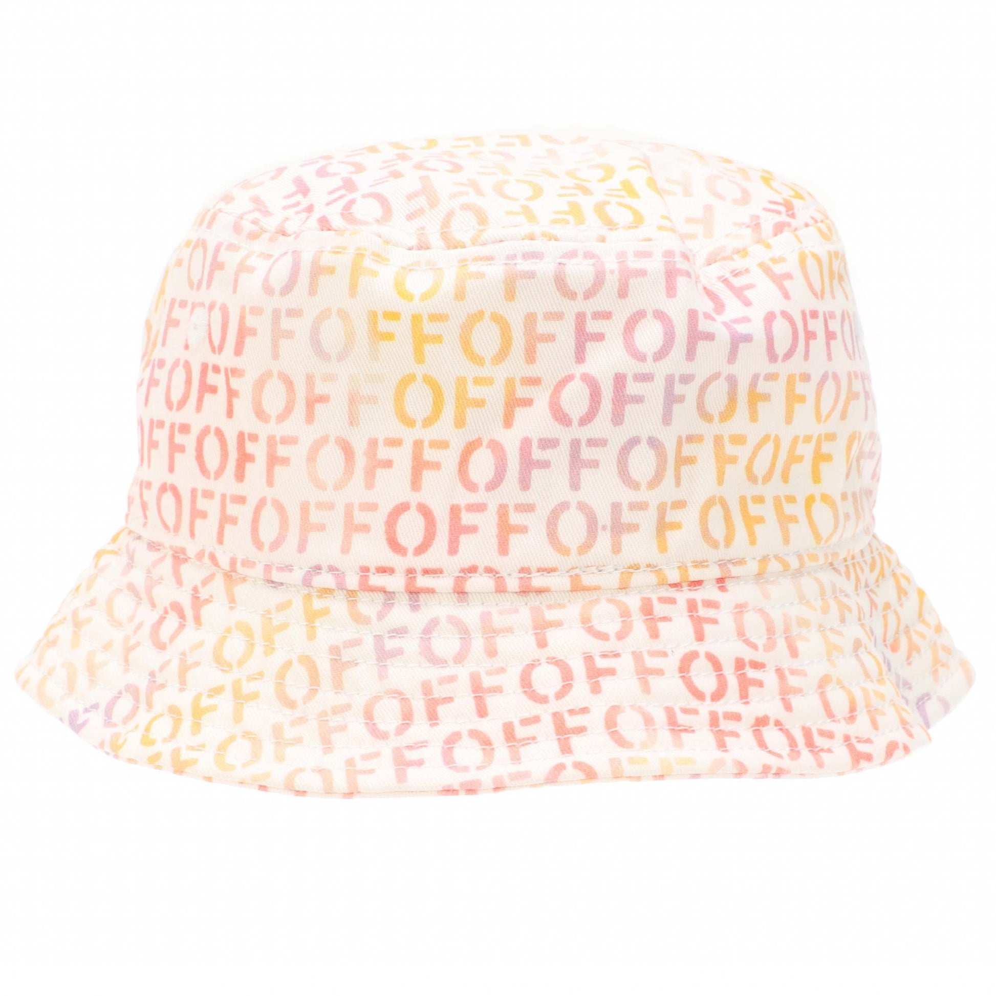 Multicoloured - Front - Off White Childrens-Kids Stamp Bucket Hat