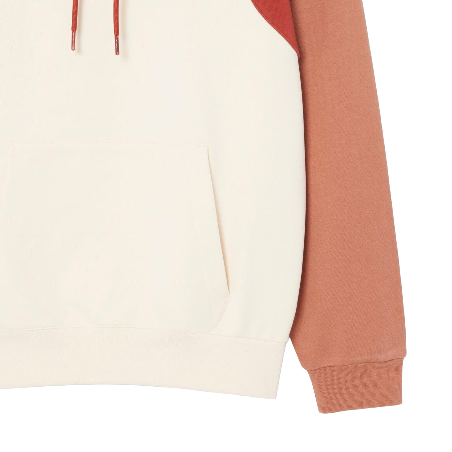 Orange-White - Side - Lacoste Mens Colour Block Classic Hoodie