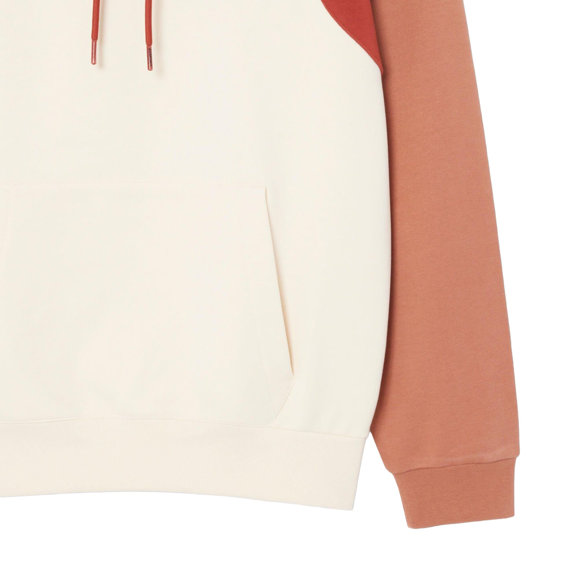 Orange-White - Side - Lacoste Mens Colour Block Classic Hoodie