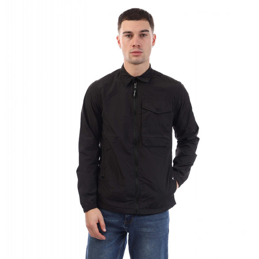 Black - Front - Weekend Offender Mens Granville Overshirt