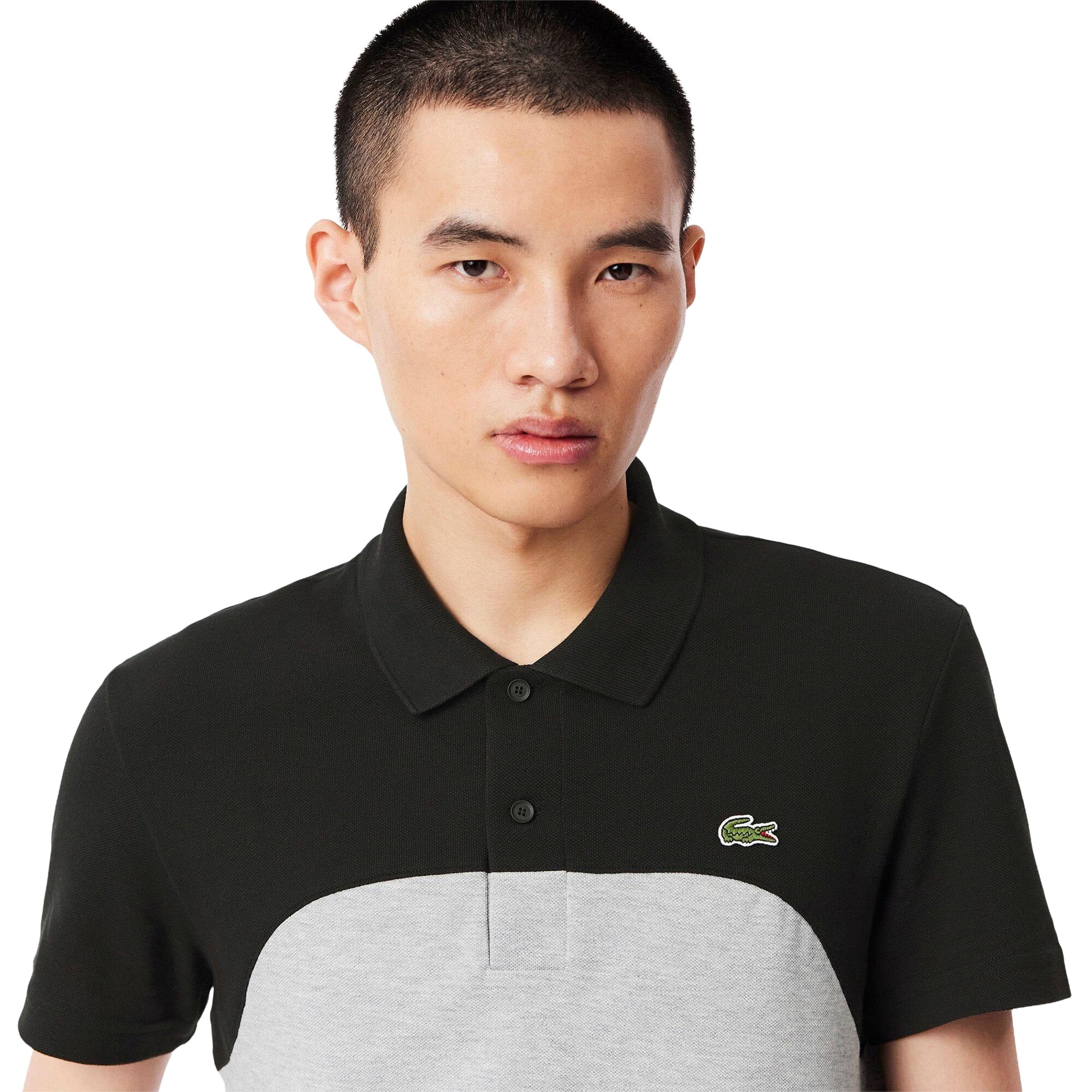 Grey - Back - Lacoste Mens Colour Block Polo Shirt