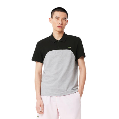 Grey - Side - Lacoste Mens Colour Block Polo Shirt