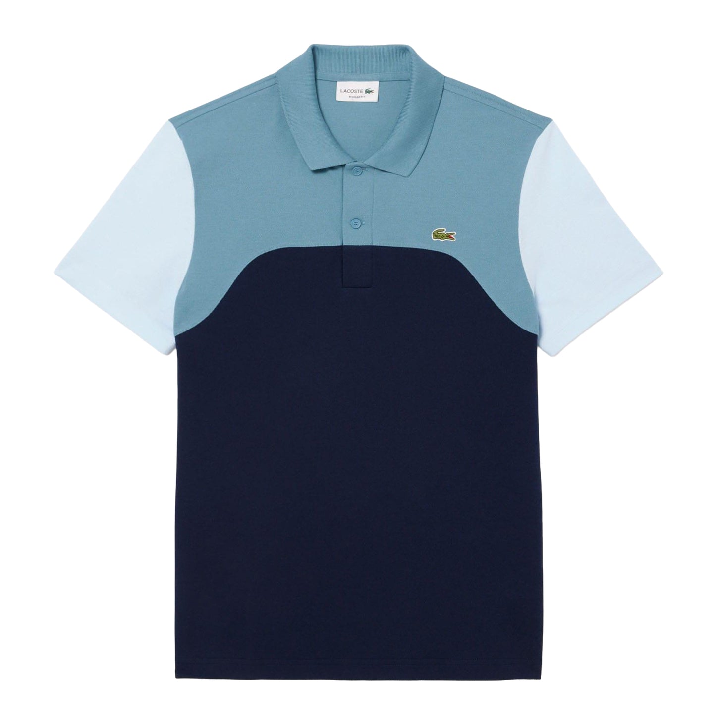 Navy - Front - Lacoste Mens Colour Block Polo Shirt