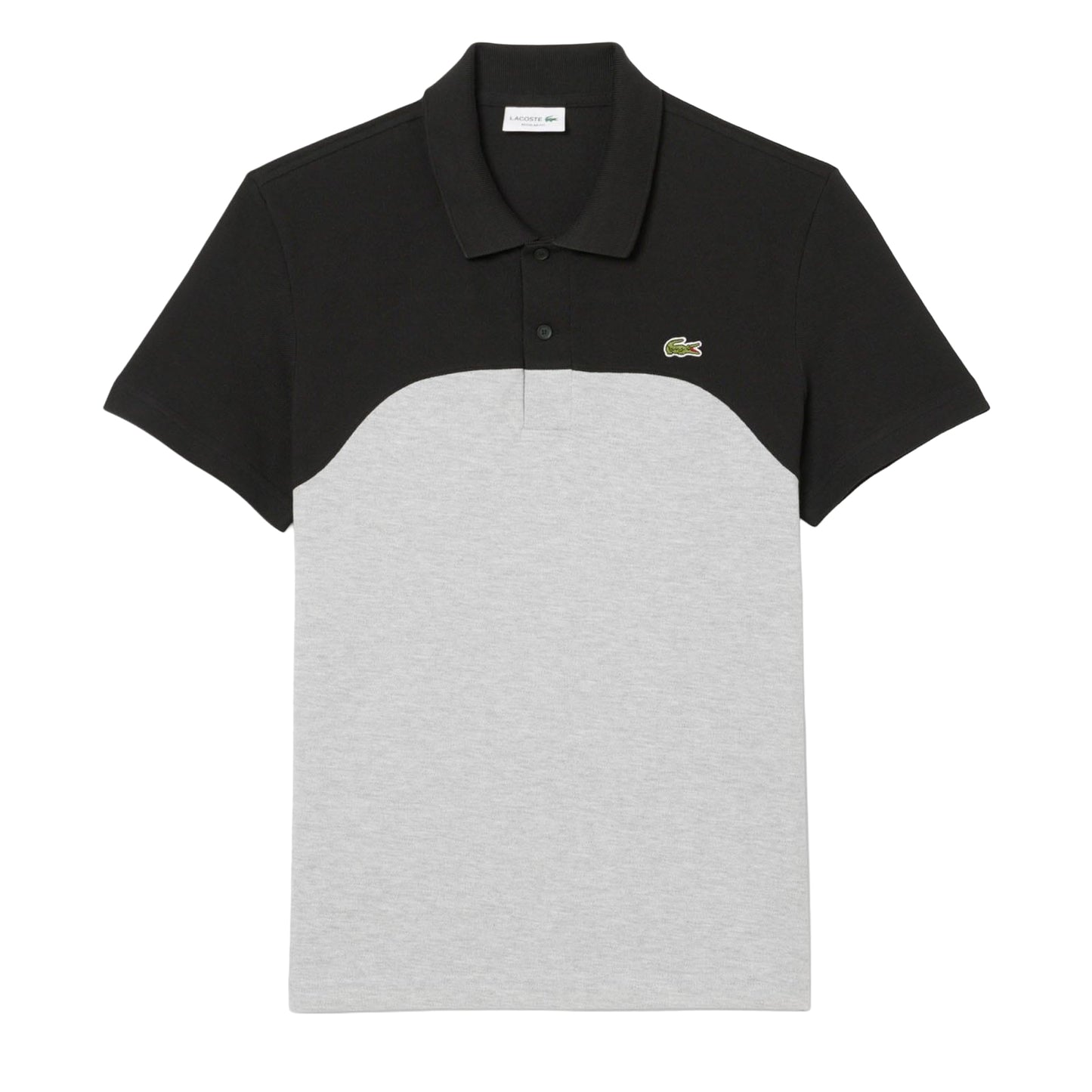 Grey - Front - Lacoste Mens Colour Block Polo Shirt