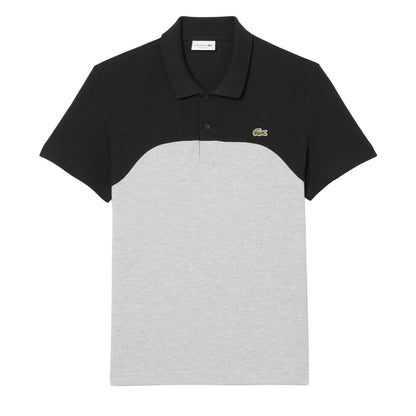 Grey - Front - Lacoste Mens Colour Block Polo Shirt
