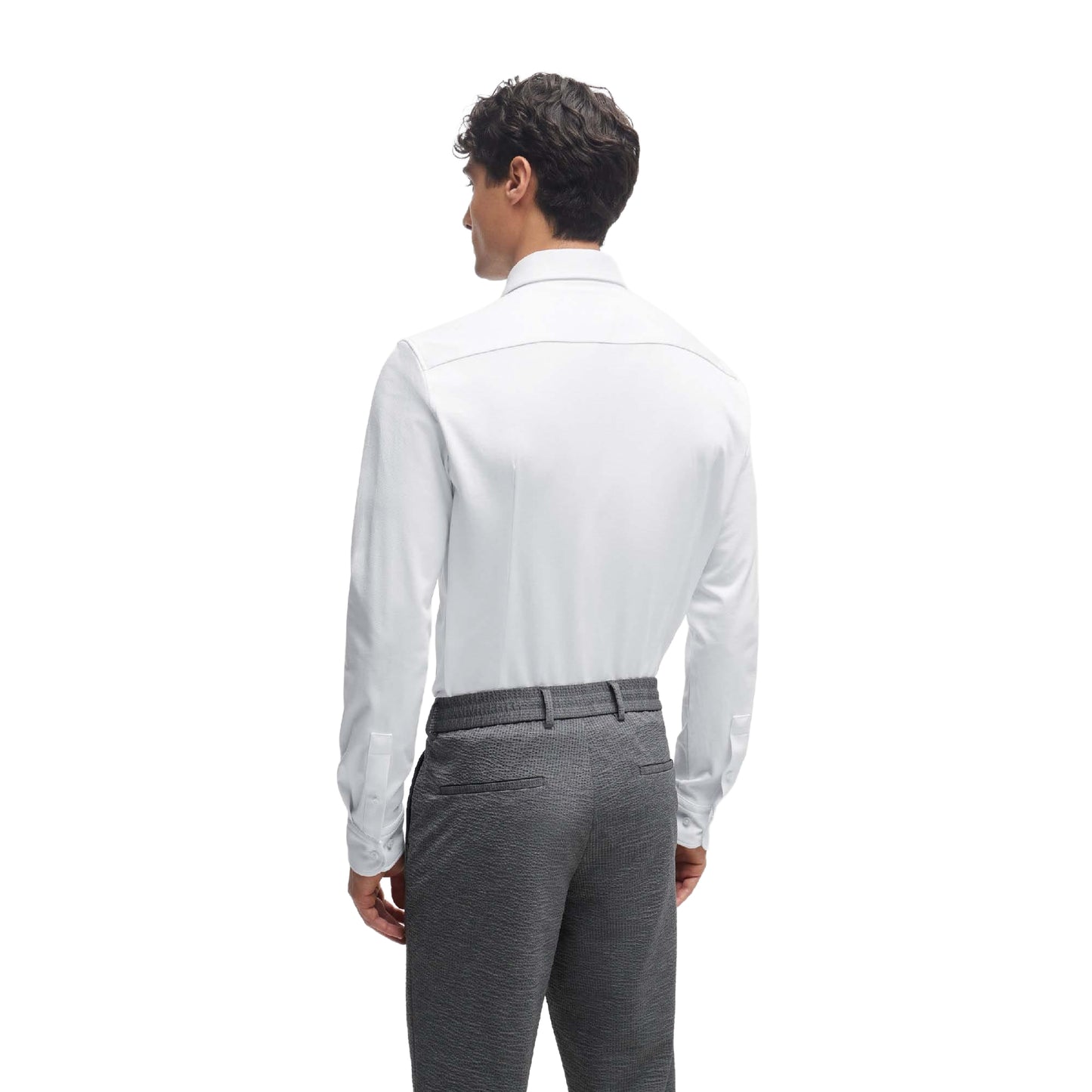 White - Back - Boss Mens P-Hank Spread Collar Slim Shirt
