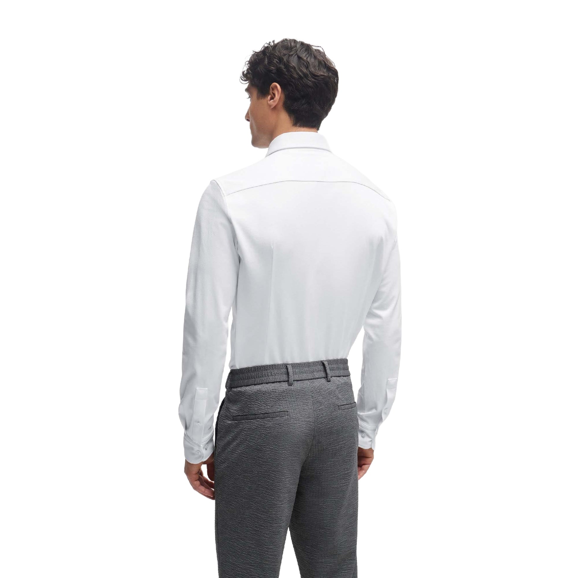 White - Back - Boss Mens P-Hank Spread Collar Slim Shirt