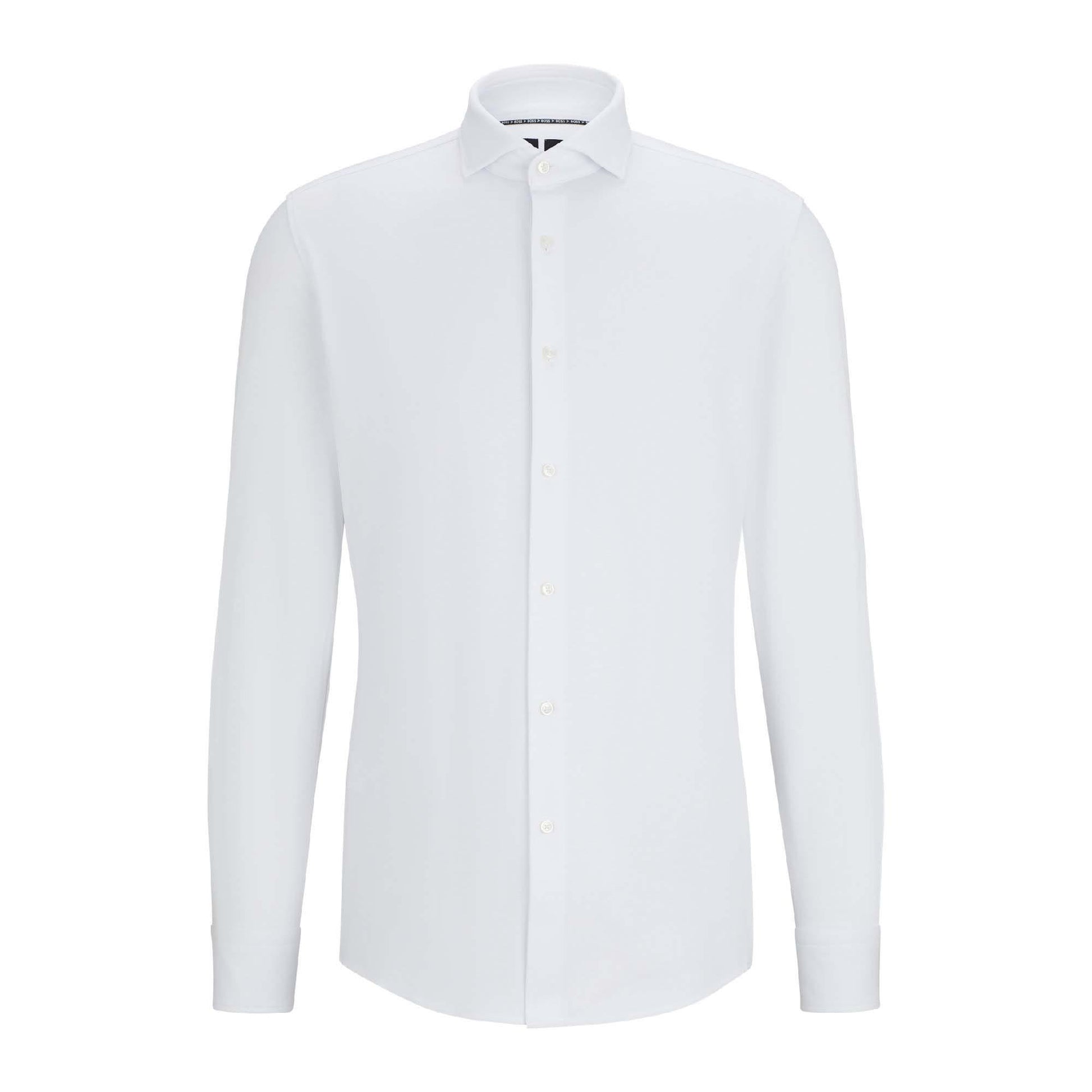 White - Front - Boss Mens P-Hank Spread Collar Slim Shirt