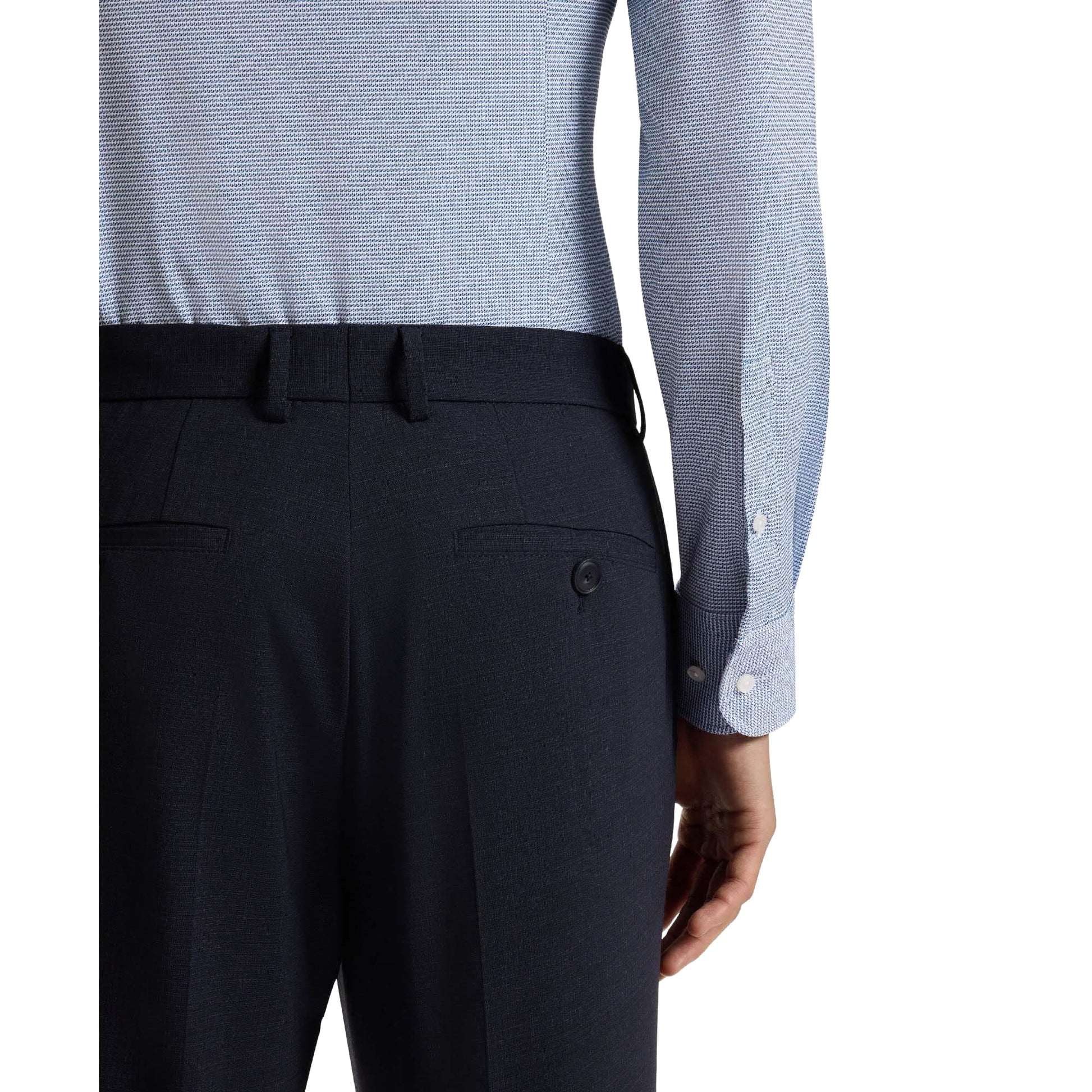 Blue - Lifestyle - Boss Mens P-Hank Kent Collar Slim Shirt