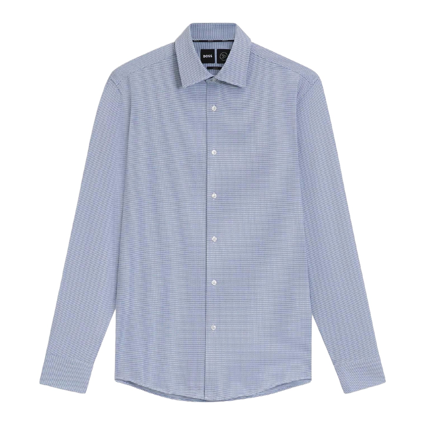 Blue - Front - Boss Mens P-Hank Kent Collar Slim Shirt