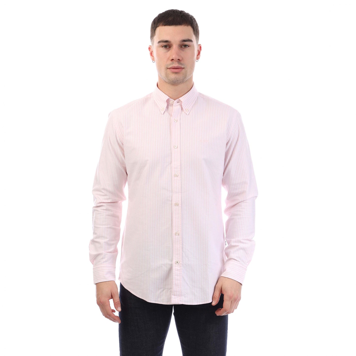 Pink - Front - Boss Mens H-Roan Slim Shirt