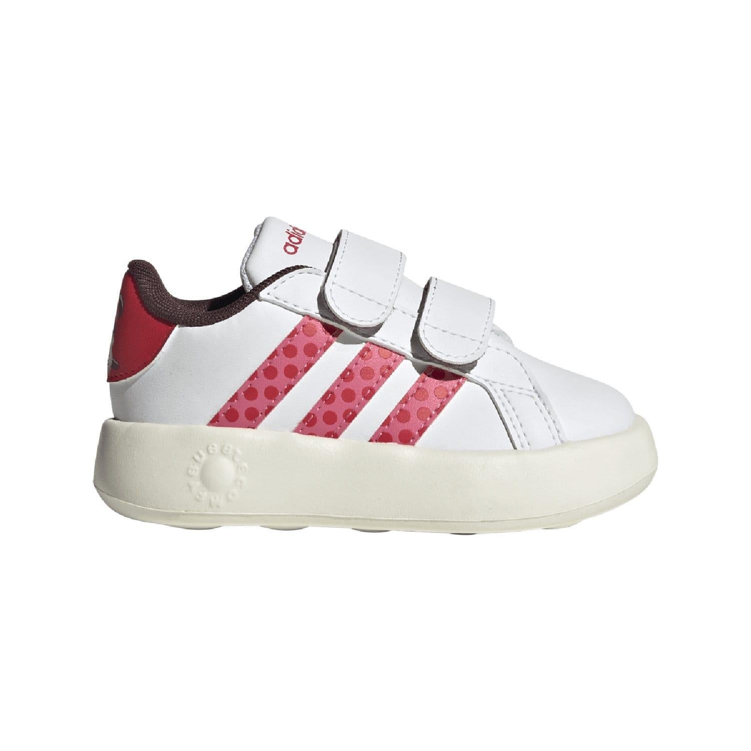 White - Side - Adidas Childrens-Kids Grand Court 2.0 Minnie Mouse Trainers
