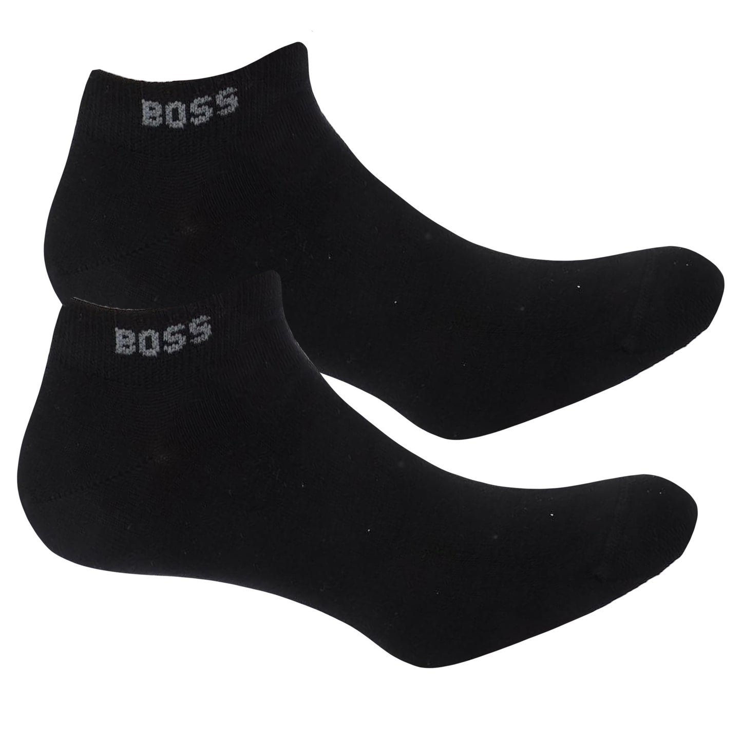 Black - Side - Boss Mens Bamboo Ankle Socks (Pack of 2)