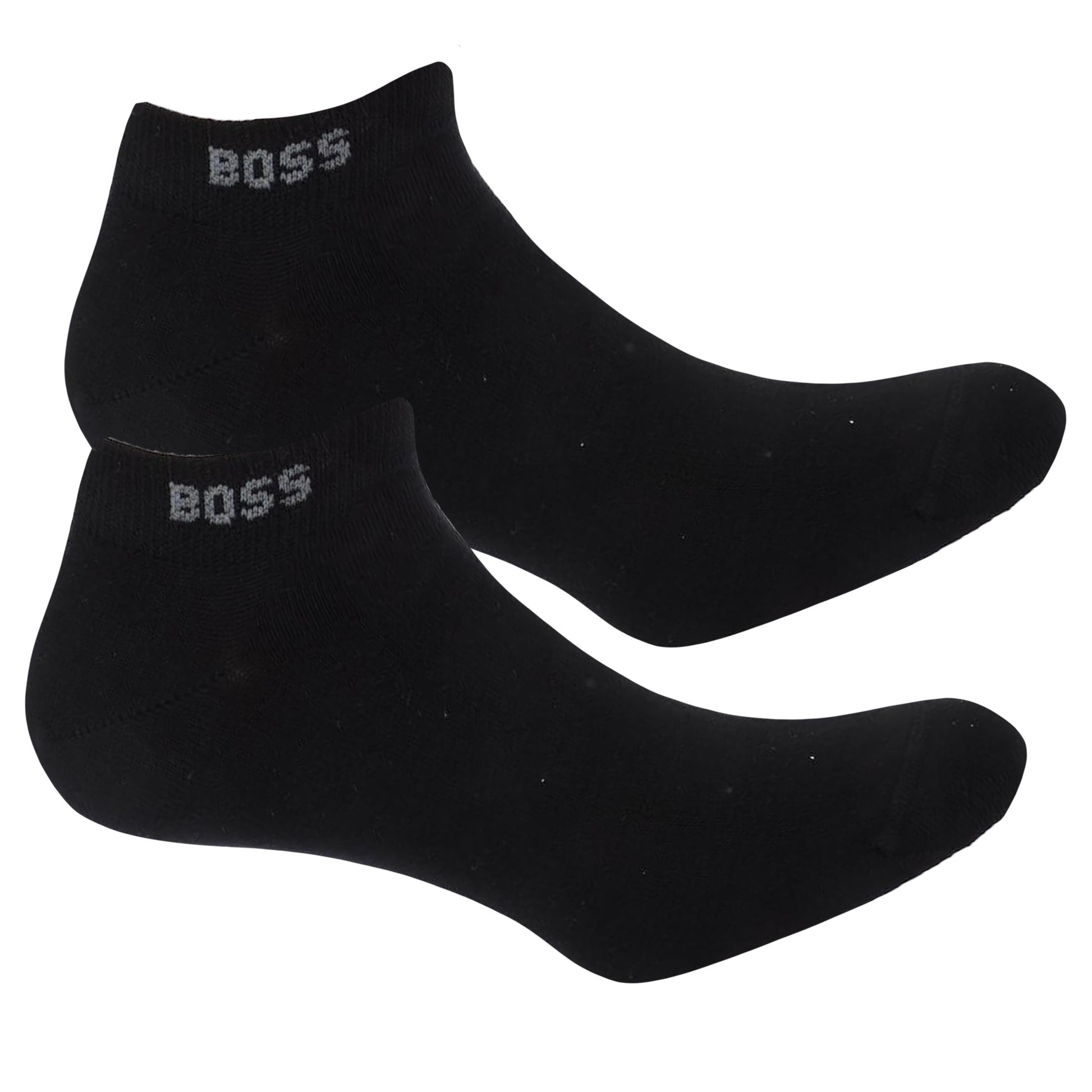 Black - Side - Boss Mens Bamboo Ankle Socks (Pack of 2)