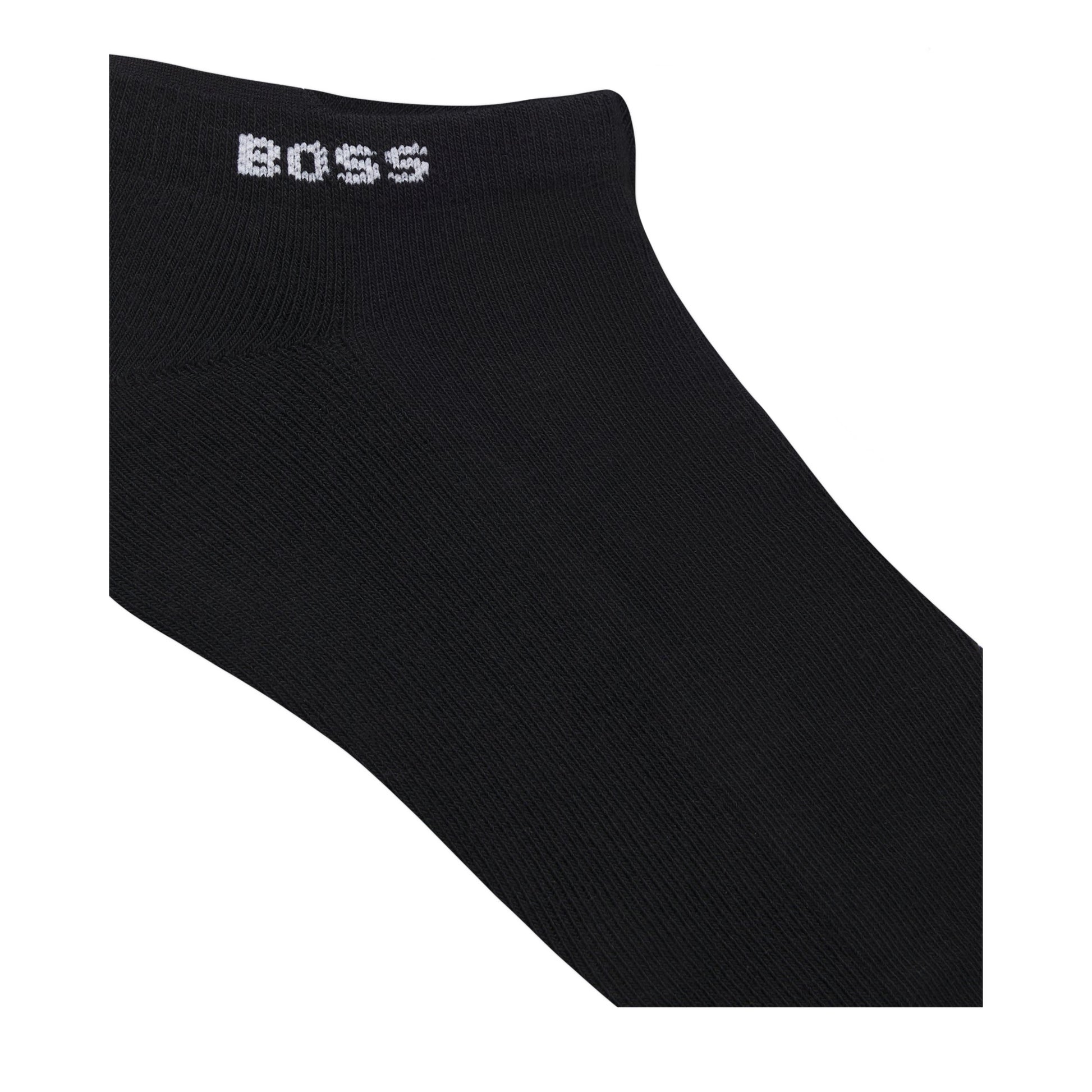 Black - Pack Shot - Boss Mens Bamboo Ankle Socks (Pack of 2)