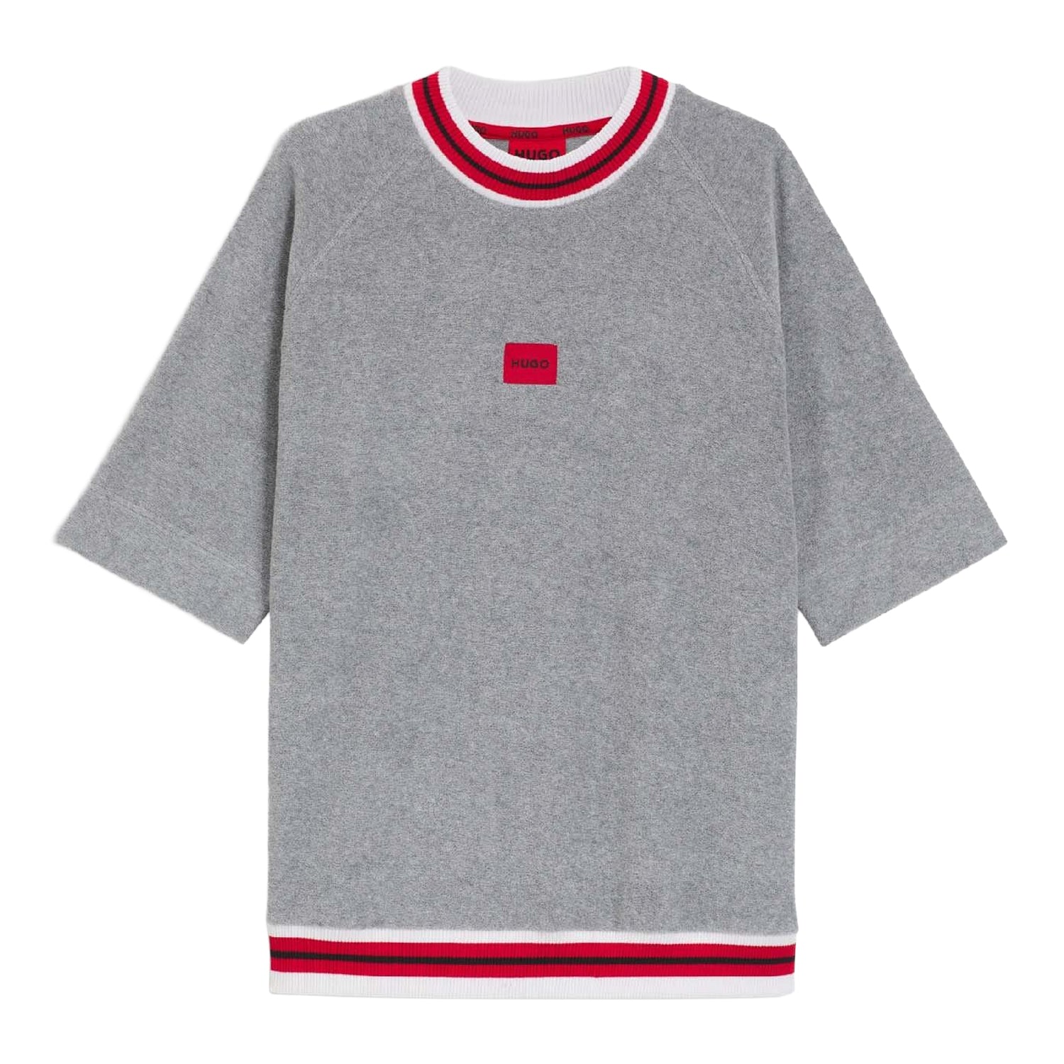 Grey - Front - Hugo Mens Jaxon Short-Sleeved Sweatshirt