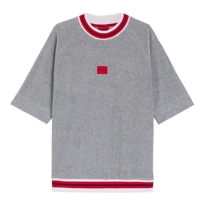 Grey - Front - Hugo Mens Jaxon Short-Sleeved Sweatshirt