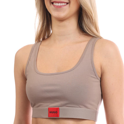 Brown - Lifestyle - Hugo Womens-Ladies Logo Label Bralette