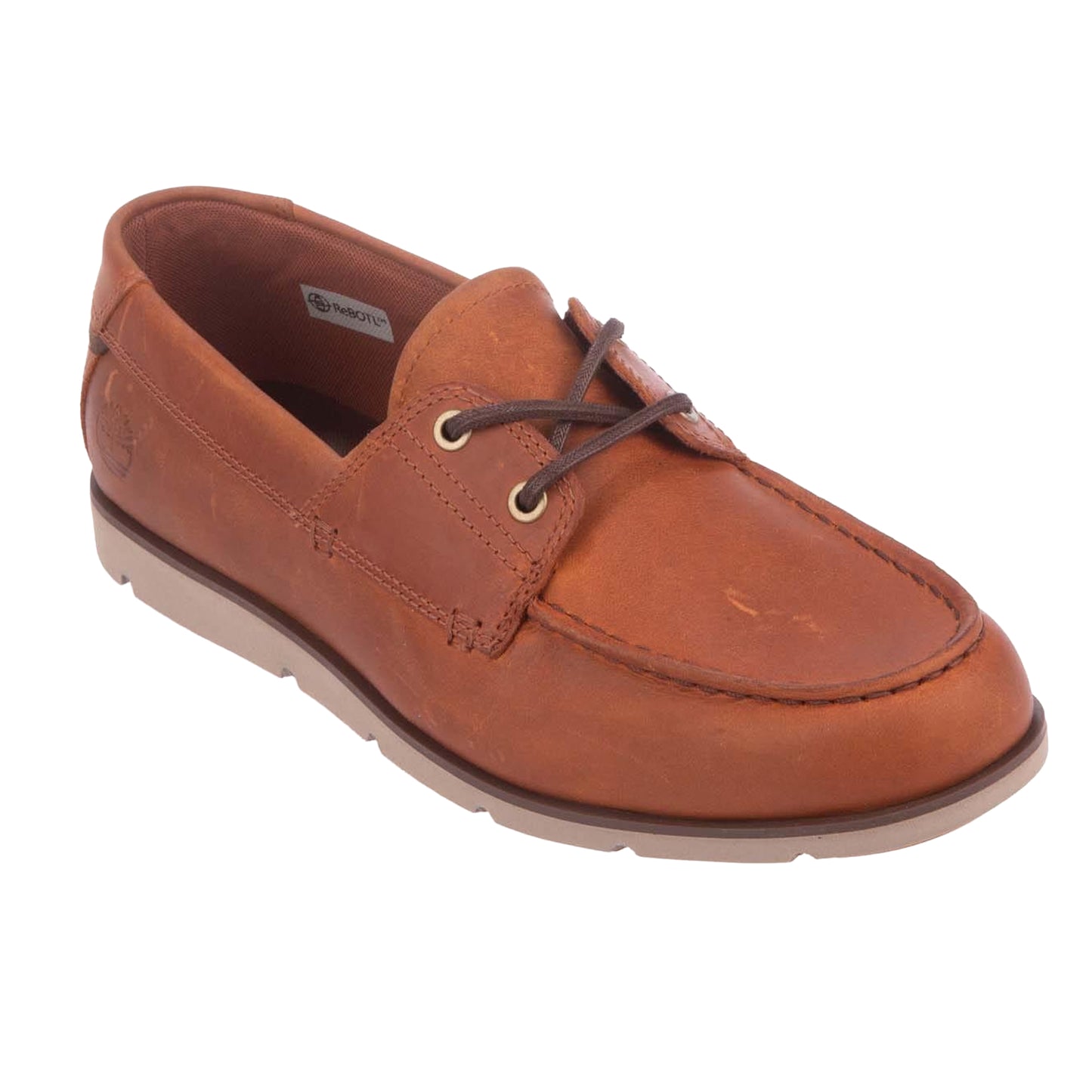 Orange - Front - Timberland Mens Grafton Bay Leather Boat Shoes