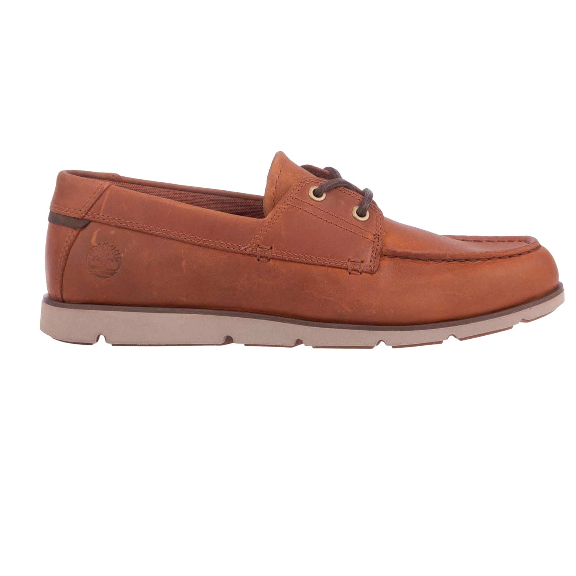 Orange - Side - Timberland Mens Grafton Bay Leather Boat Shoes