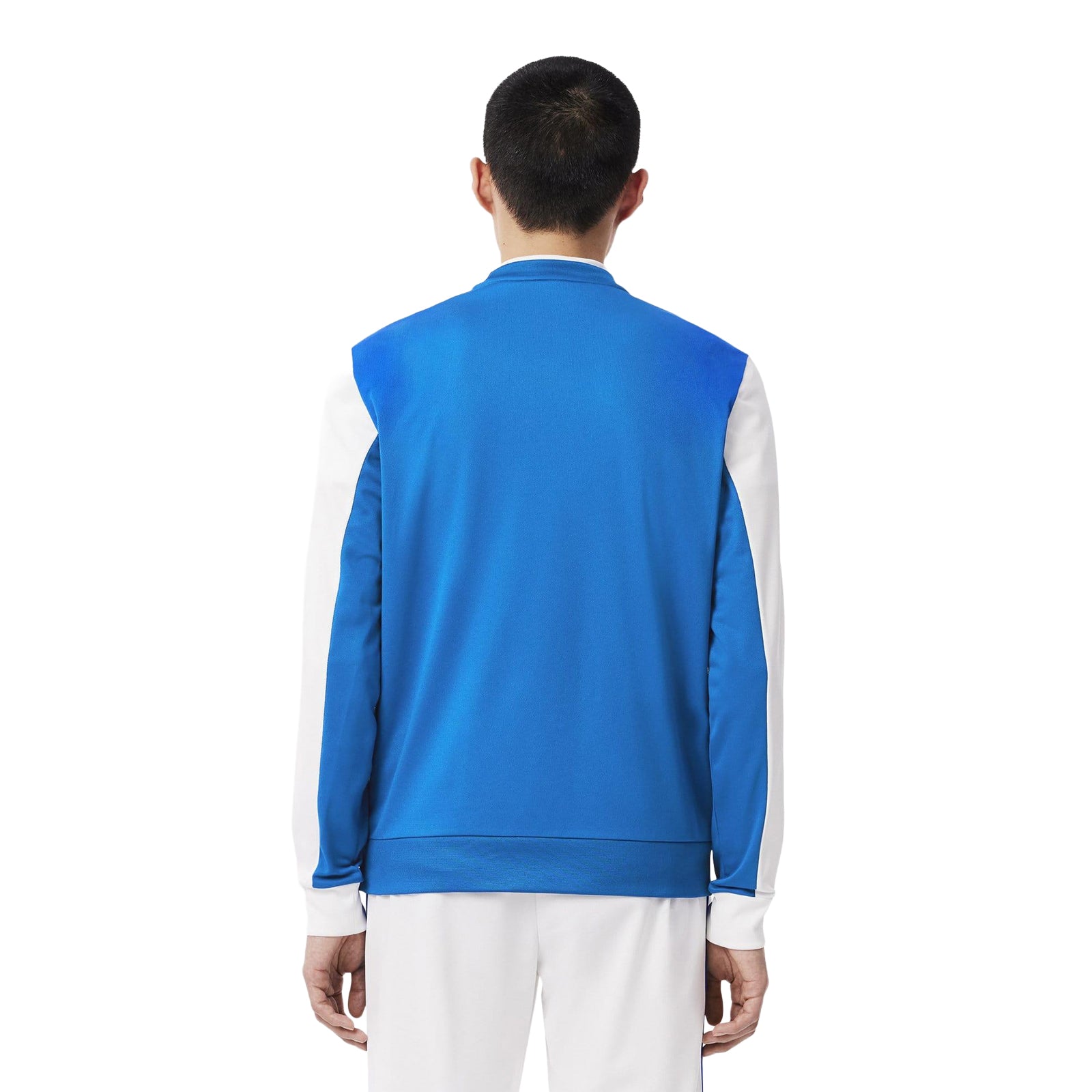 Blue-White - Back - Lacoste Mens Colour Block Stripe Tennis Sweatshirt