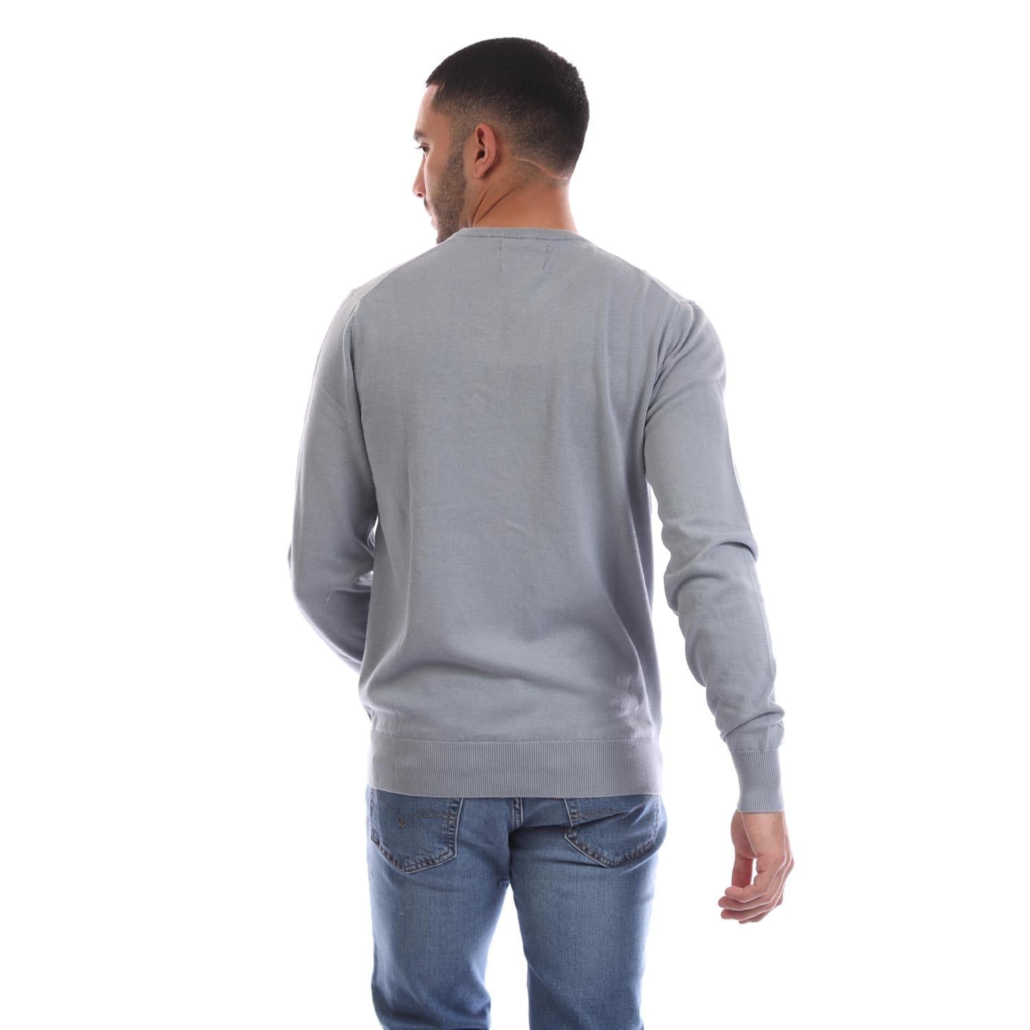 Grey - Back - Marshall Artist Mens Siren Knitted Crew Neck Sweatshirt