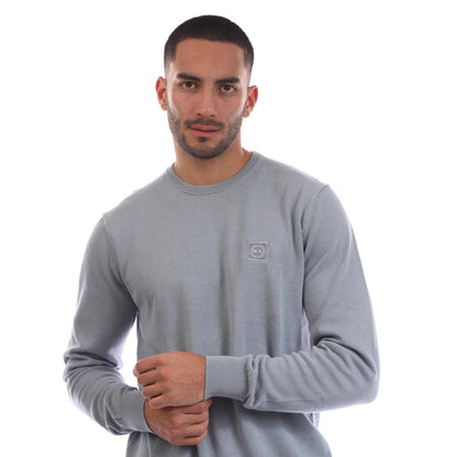 Grey - Side - Marshall Artist Mens Siren Knitted Crew Neck Sweatshirt