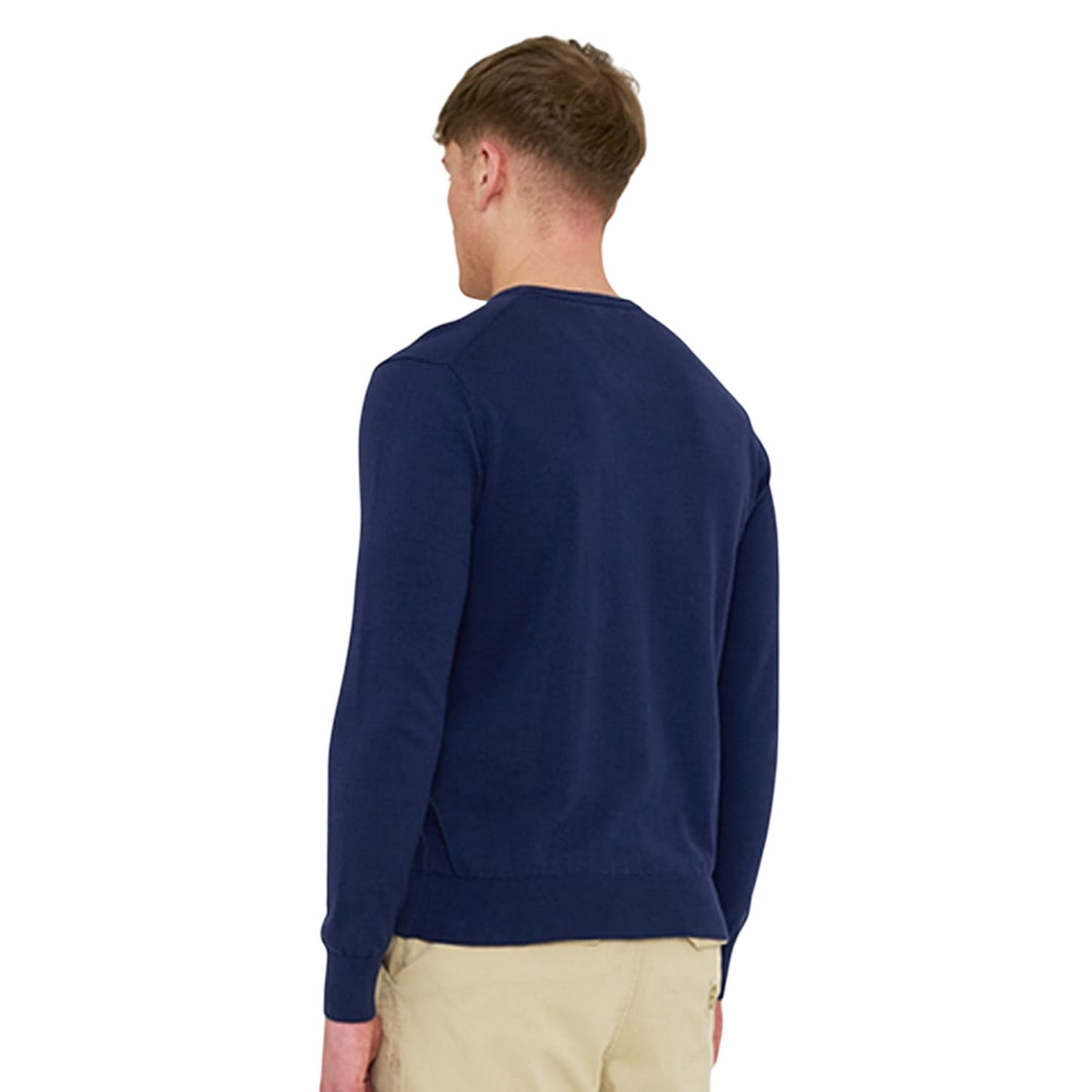Navy - Back - Marshall Artist Mens Siren Knitted Crew Neck Sweatshirt