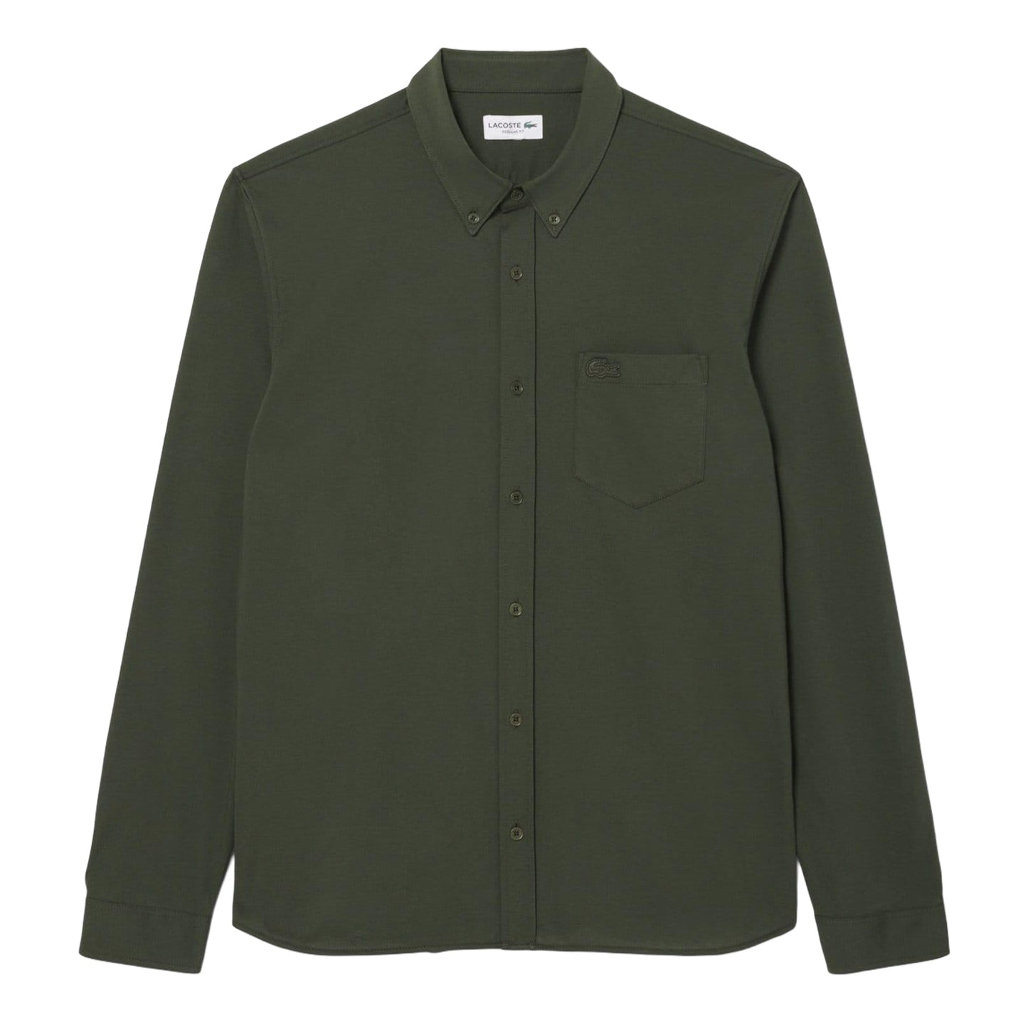 Green - Front - Lacoste Mens Cotton Regular Shirt
