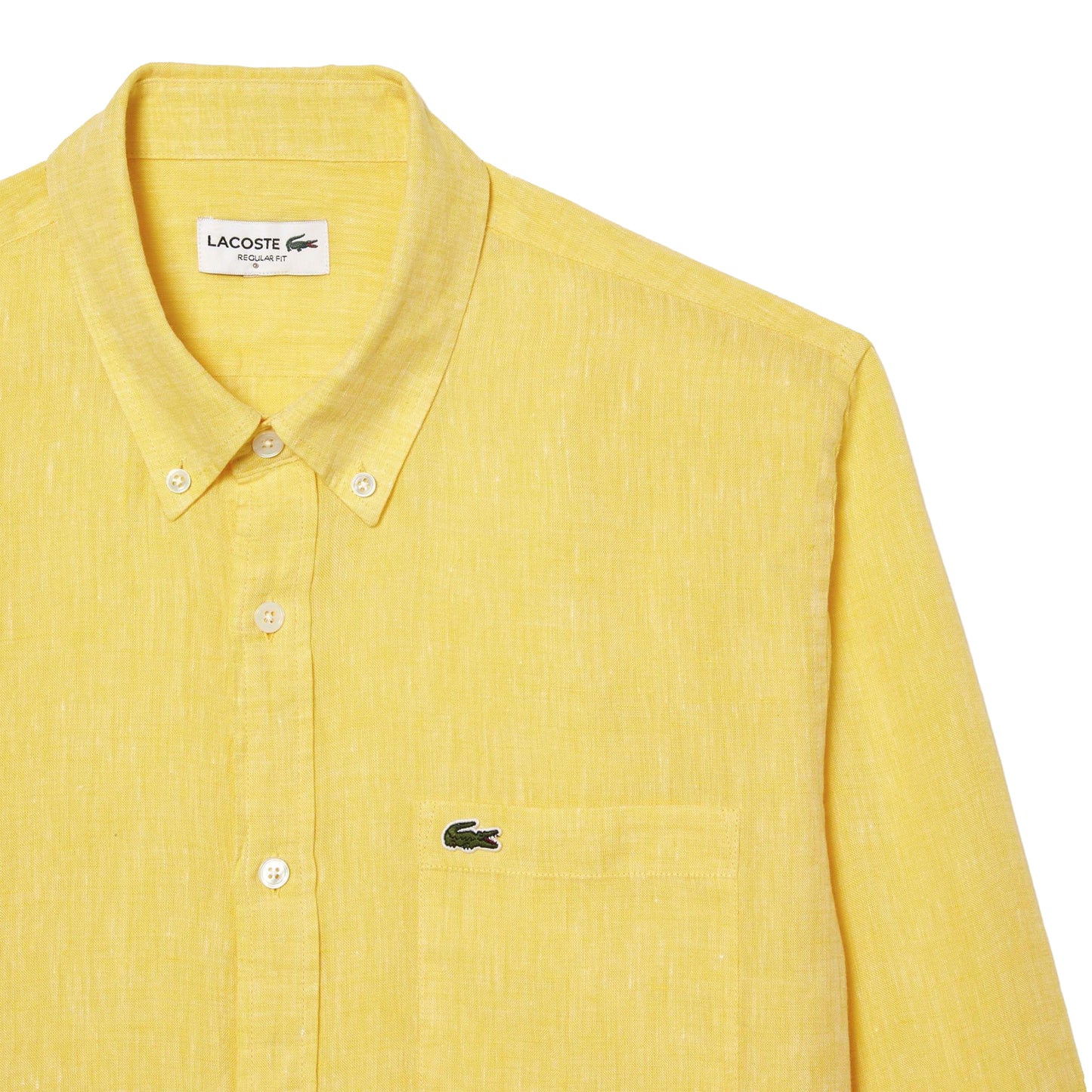Yellow - Lifestyle - Lacoste Mens Linen Regular Shirt