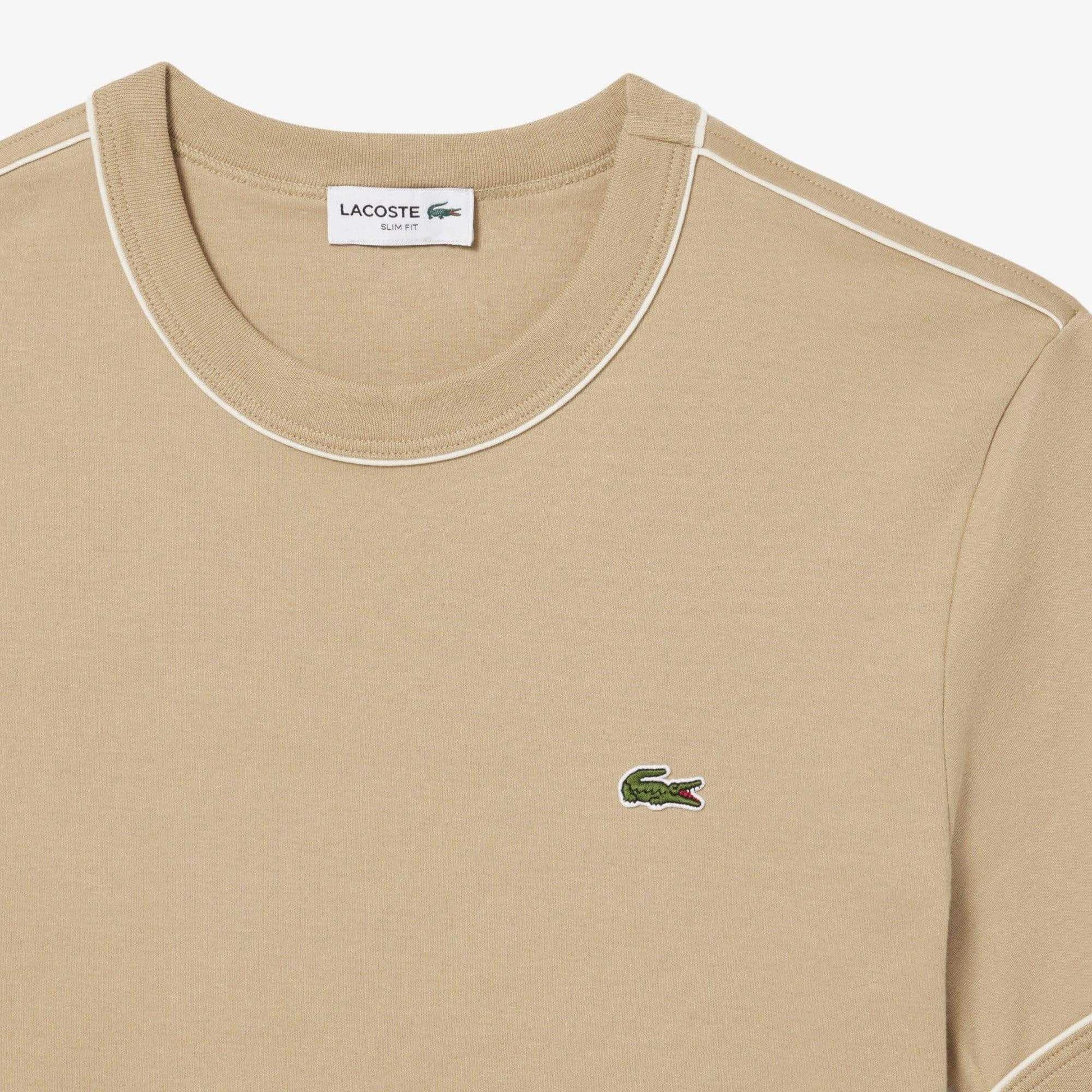 Beige - Back - Lacoste Mens Interlock Slim T-Shirt