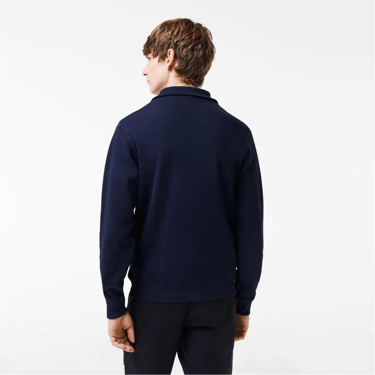 Navy - Back - Lacoste Mens Interlock Quarter Zip Sweatshirt