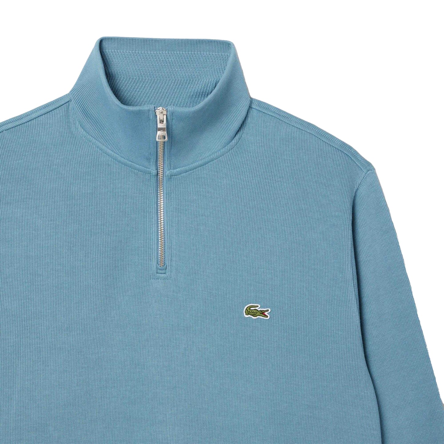Blue - Back - Lacoste Mens Interlock Quarter Zip Sweatshirt