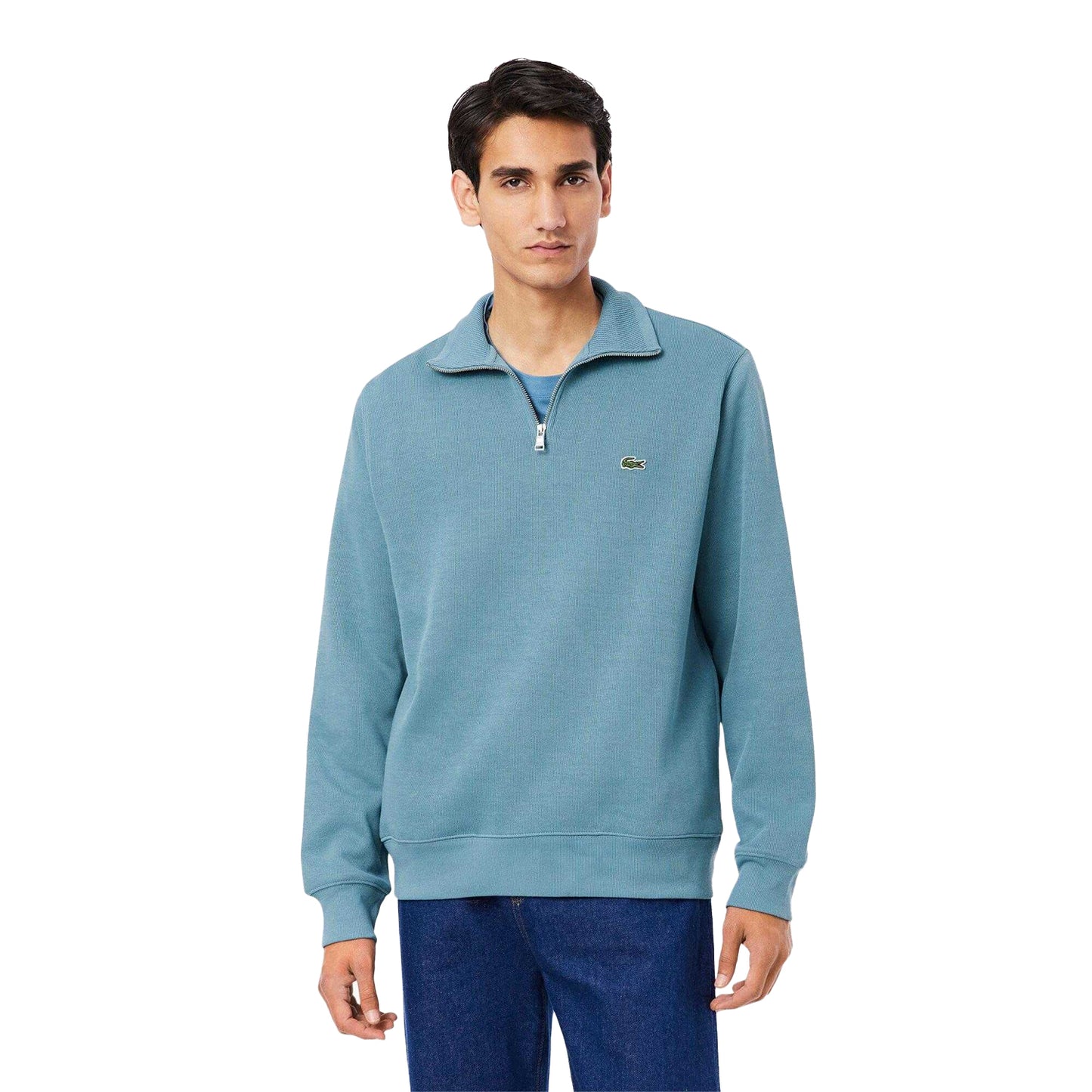 Blue - Lifestyle - Lacoste Mens Interlock Quarter Zip Sweatshirt
