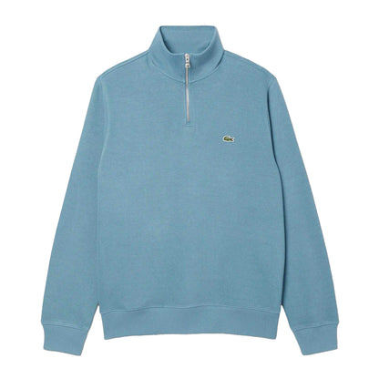 Blue - Front - Lacoste Mens Interlock Quarter Zip Sweatshirt
