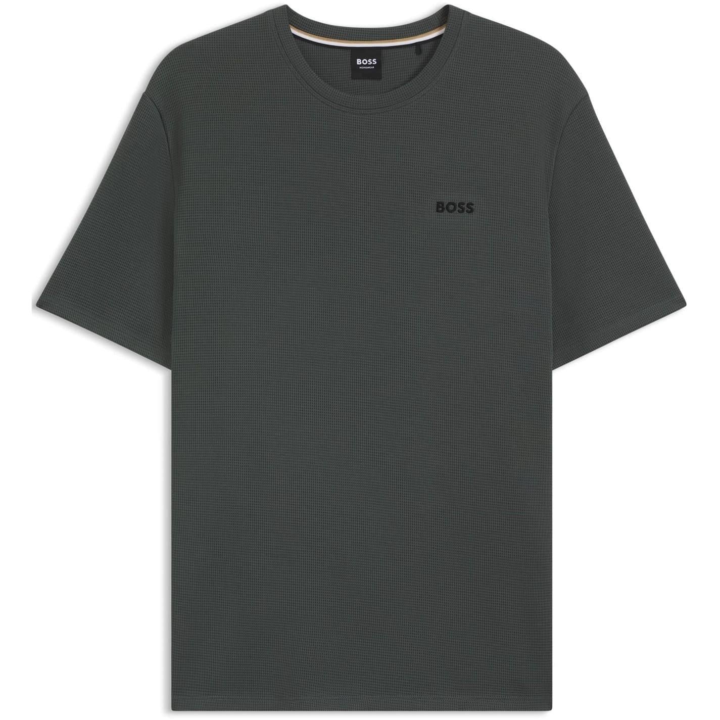 Grey - Front - Boss Mens Waffle Knit Pyjama Top